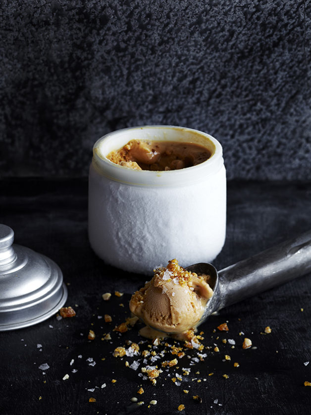 Salted Caramel Ice Cream. Cooking with Salt. Recipe, styling, food styling & photography by Manja Wachsmuth