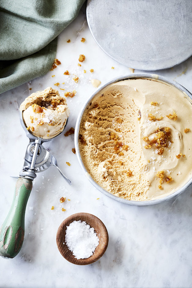 Salted Caramel Ice Cream. Cooking with Salt. Recipe, styling, food styling & photography by Manja Wachsmuth