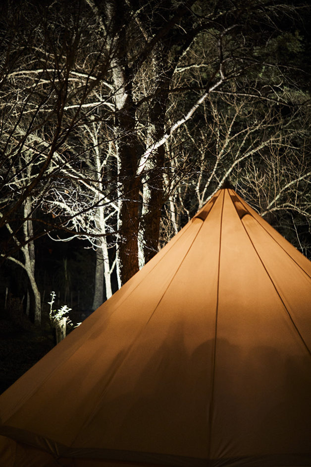 The venue/ The tent. Hiakai pop up dinner by Monique Fiso in Waimauku, Winter 2017. Monique Fiso/ Hiakai Book published by Penguin Random House 2019. Photography by Manja Wachsmuth